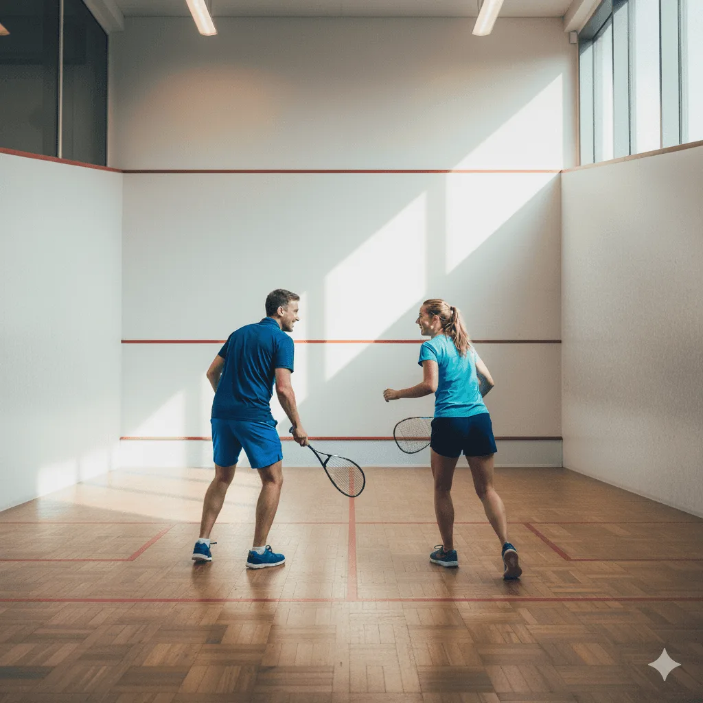Raquettes et matériel de squash disponibles à la location